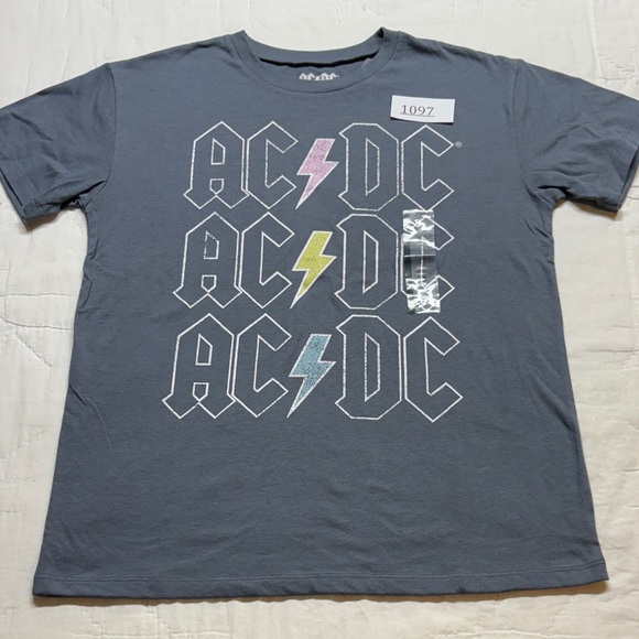 Grayson Threads Women's AC/DC Graphic T-Shirt Gray Repeating Logo NWT - Picture 7 of 7
